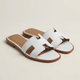 Women's Vegan Leather H-Strap Sandals - Elegant Slip-On Flat Sandals