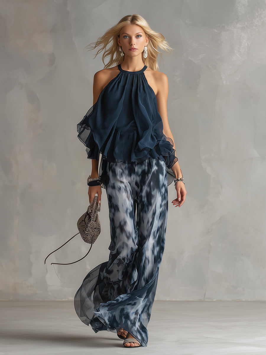 LÍADÁIN | ELEGANT CHIFFON TROUSER SET