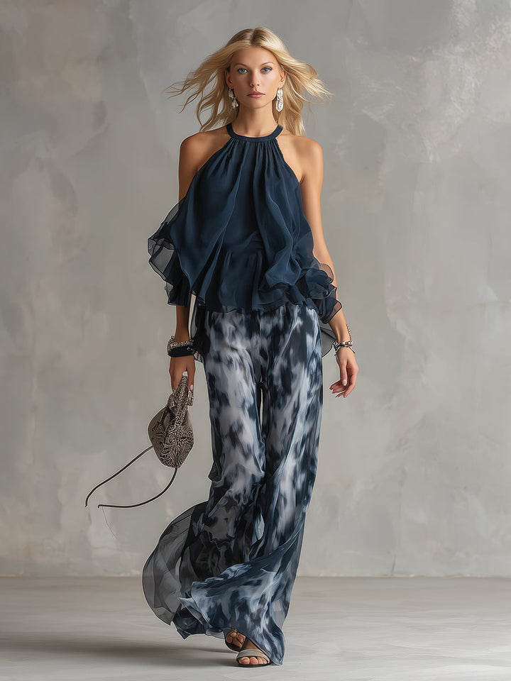 LÍADÁIN | ELEGANT CHIFFON TROUSER SET
