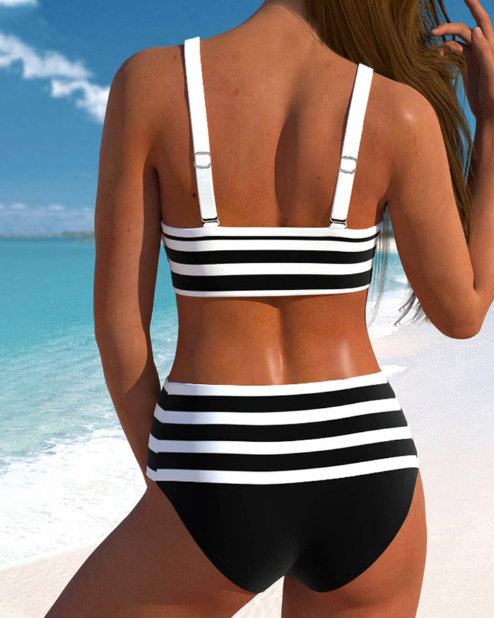 BÉIBHINN | HIGH-WAISTED STRIPED BIKINI
