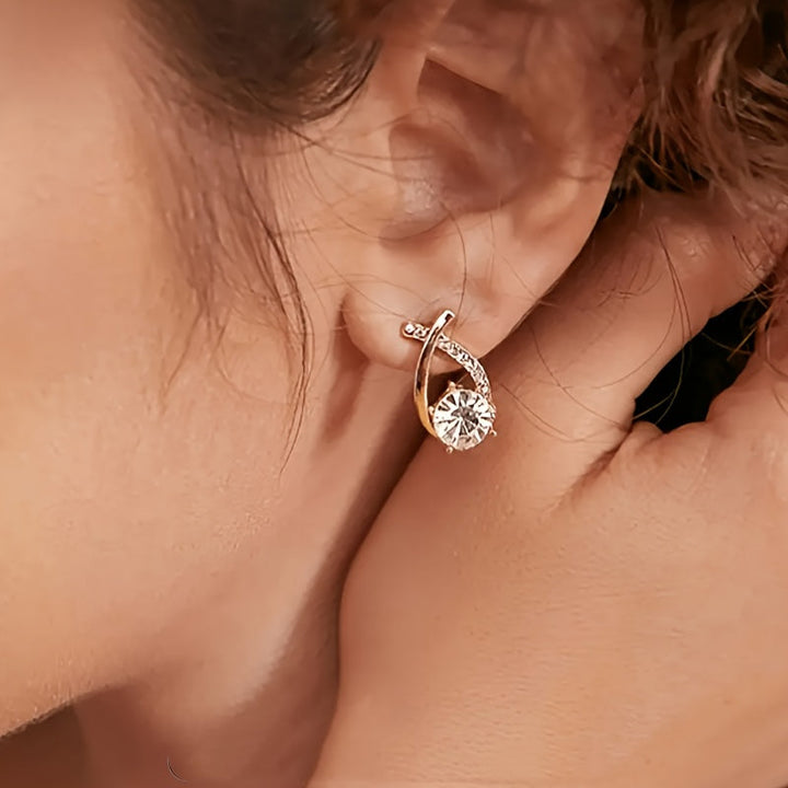 Faith | Gold Cross Earrings with Zirconia