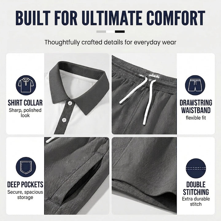 ALFRED | Relaxed Two-Piece Shirt & Shorts Summer Set