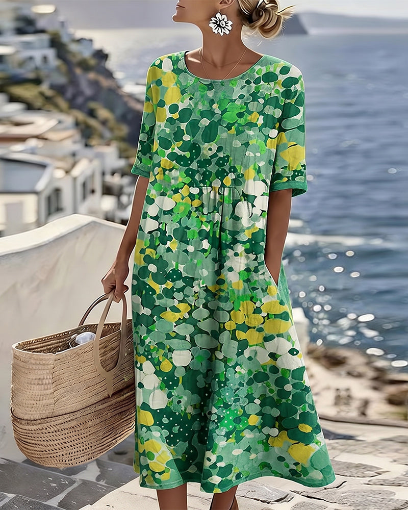 AELWYN | ELEGANT FLORAL MIDI DRESS