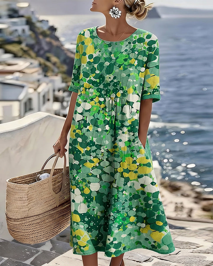 AELWYN | ELEGANT FLORAL MIDI DRESS