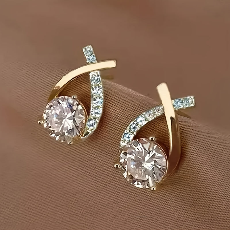 Faith | Gold Cross Earrings with Zirconia