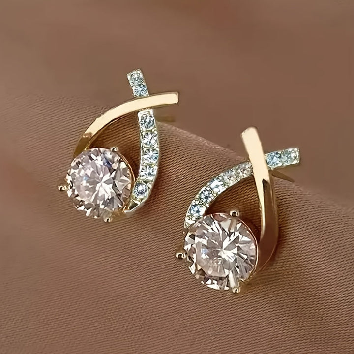 Faith | Gold Cross Earrings with Zirconia