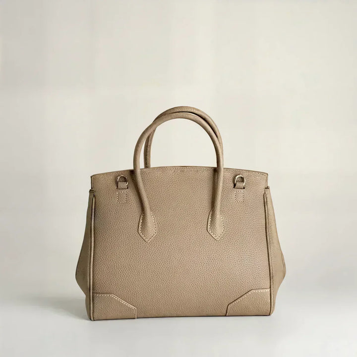 Structured Leather Bag with Detachable Strap