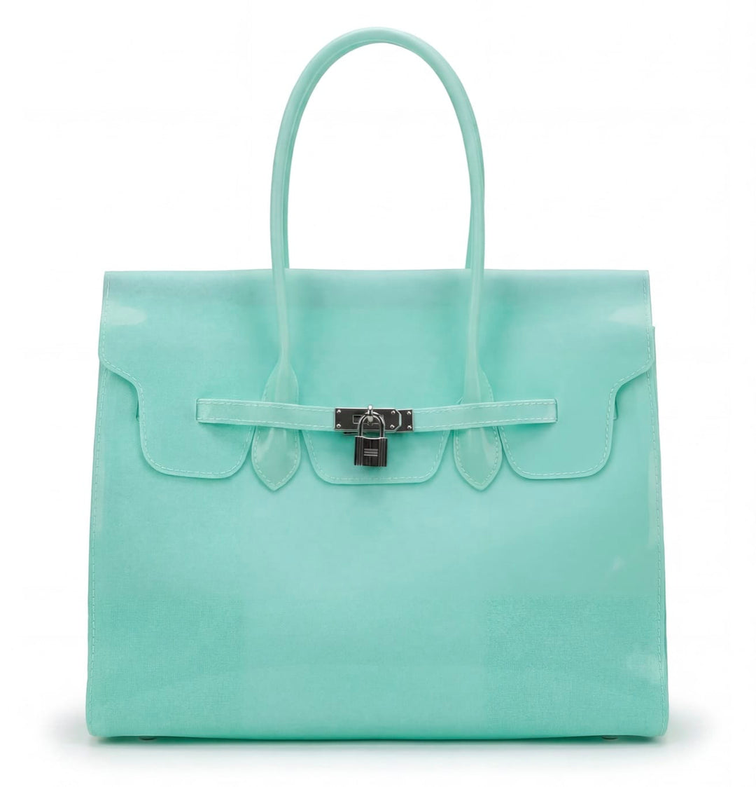 Jelly Bag – Glossy Top Handle Tote with Lock Detail | Summer 2026