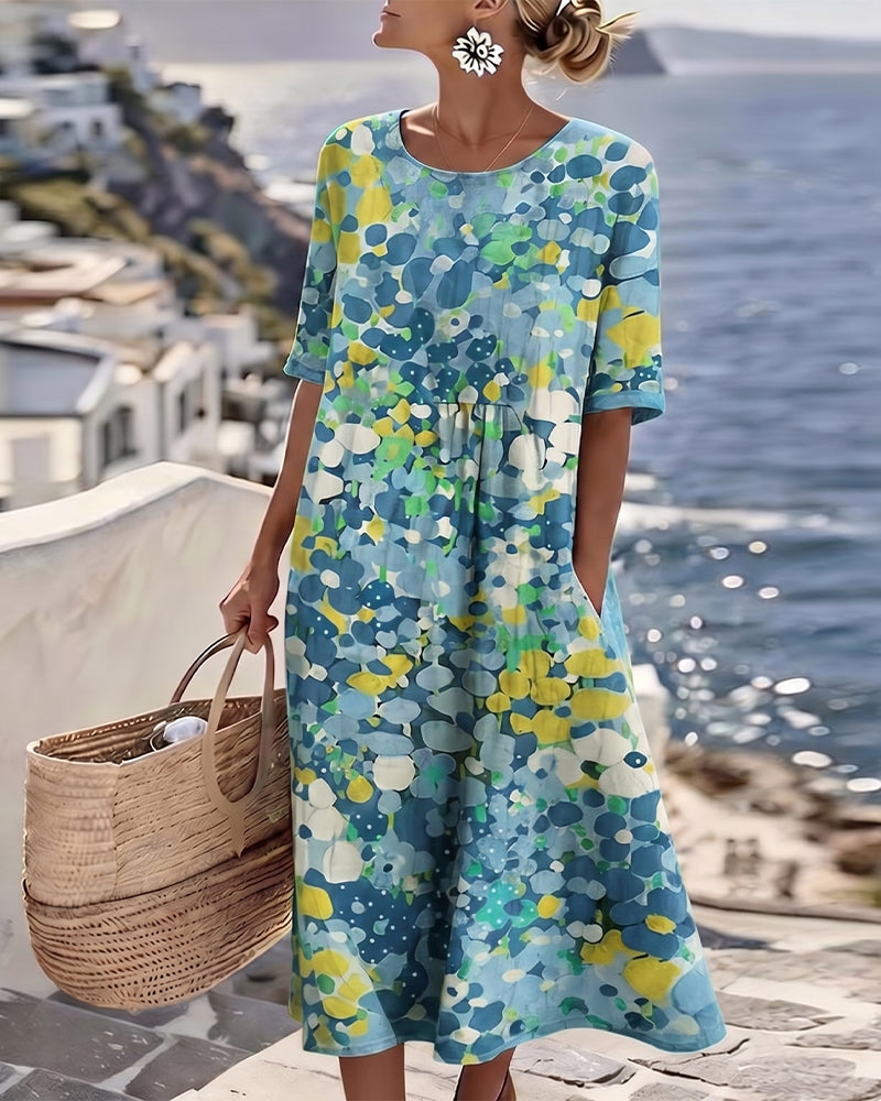 AELWYN | ELEGANT FLORAL MIDI DRESS