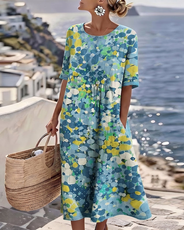 AELWYN | ELEGANT FLORAL MIDI DRESS