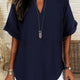 FIADH | SOFT-TOUCH NOTCHED-NECK BLOUSE