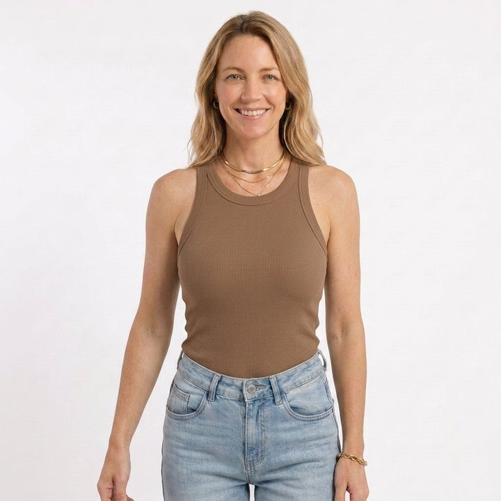 MARGARET | RIBBED SHELF-BRA TANK