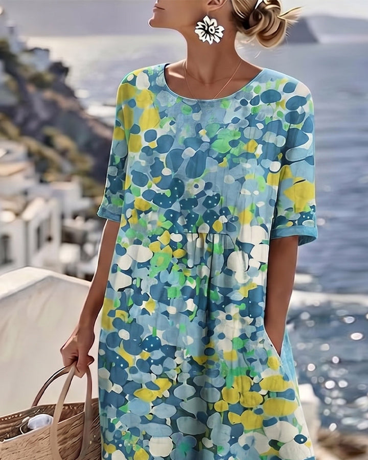 AELWYN | ELEGANT FLORAL MIDI DRESS