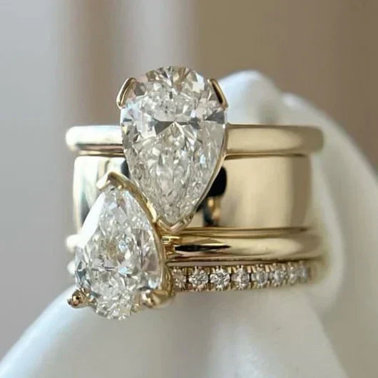 Phyllis | Vintage Double Drop Zirconia Ring