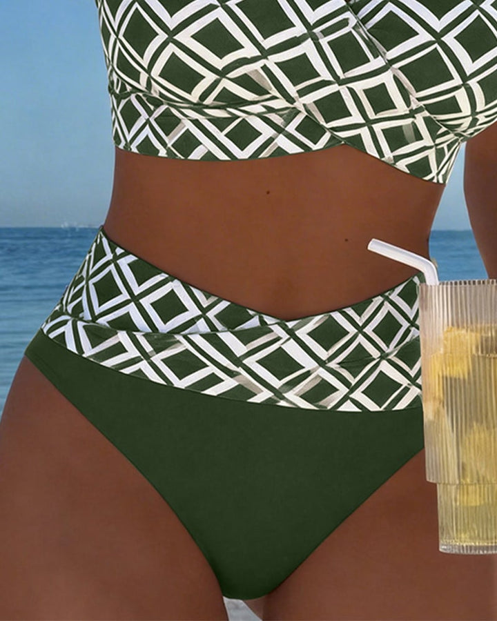 BEATRICE | DIAMOND-PATTERN TWO-PIECE BIKINI WITH SHAPED BUST