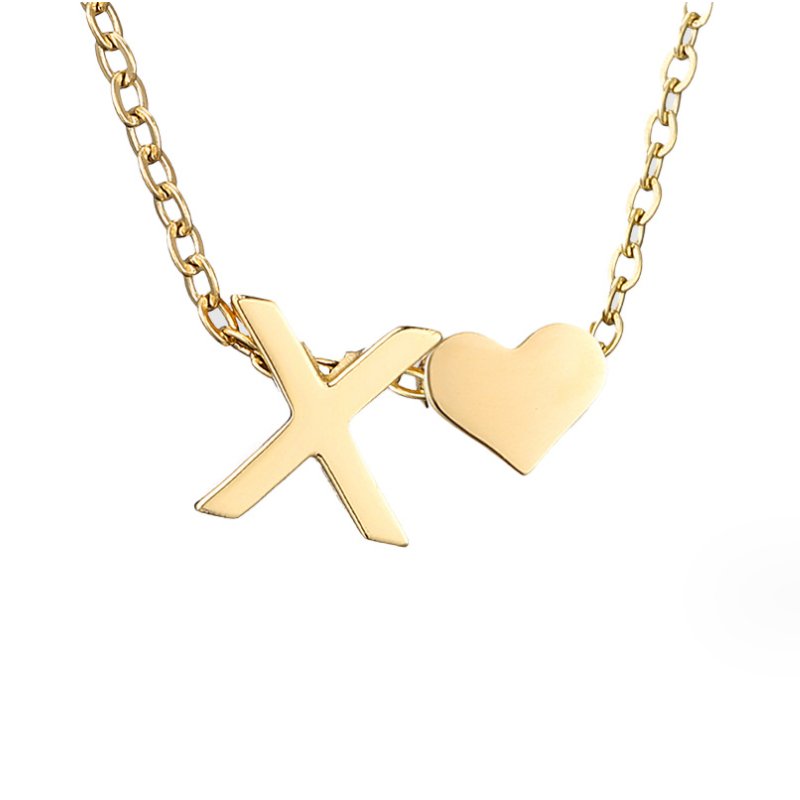 Emmeline | Initial Necklace with Heart Pendant