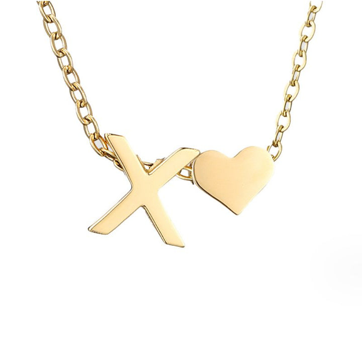 Emmeline | Initial Necklace with Heart Pendant