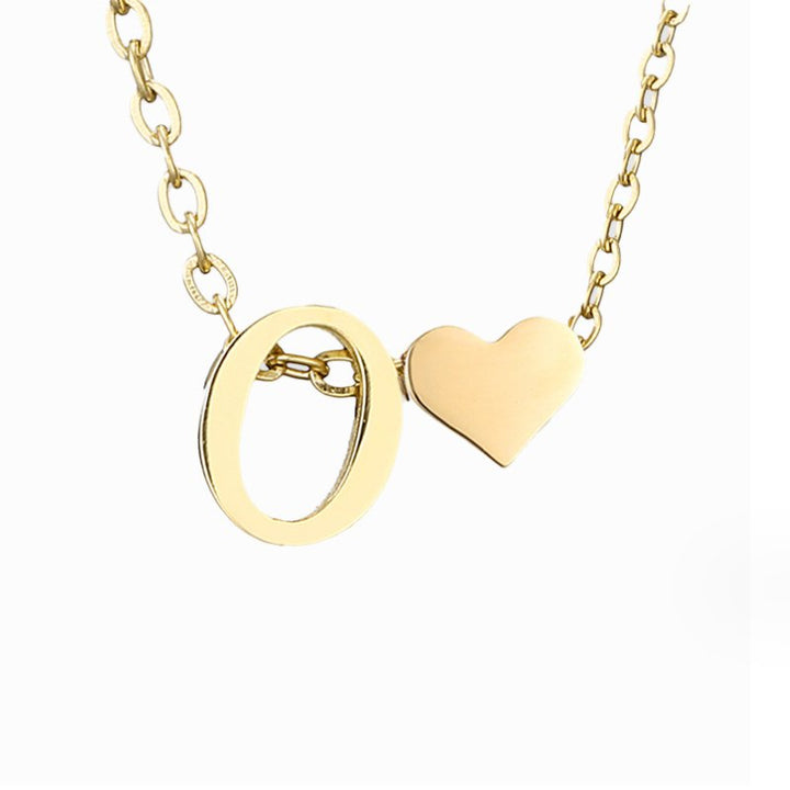 Emmeline | Initial Necklace with Heart Pendant