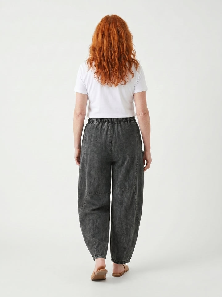 CLÍODHNA | RELAXED ELASTIC WAIST DENIM TROUSERS
