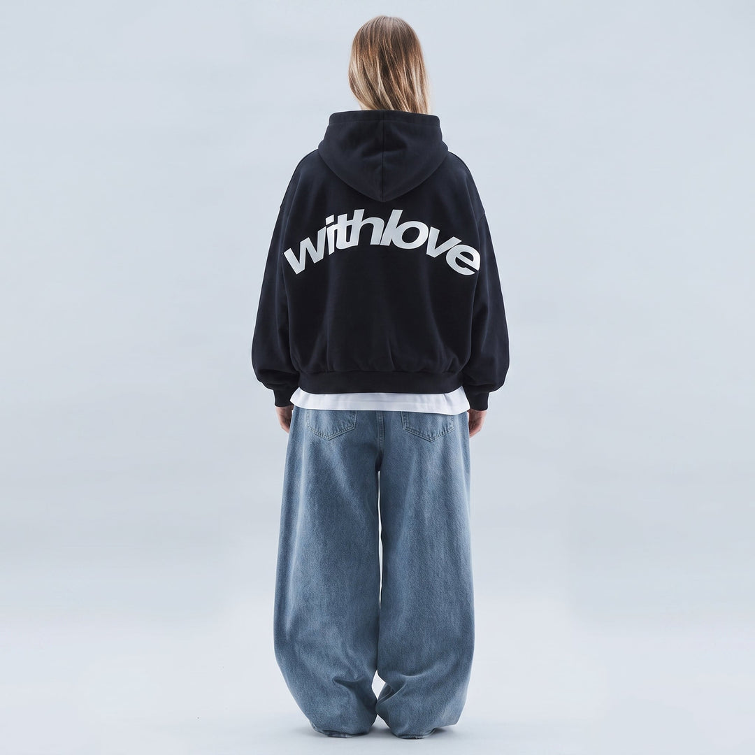 Oversize Hoodie with 'Withlove' Back Print