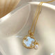 Cynthia | Gold Necklace with Moonstone and Pearl