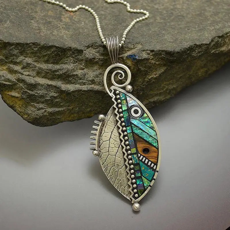 Laurel | Vintage Silver Leaf and Crystal Necklace