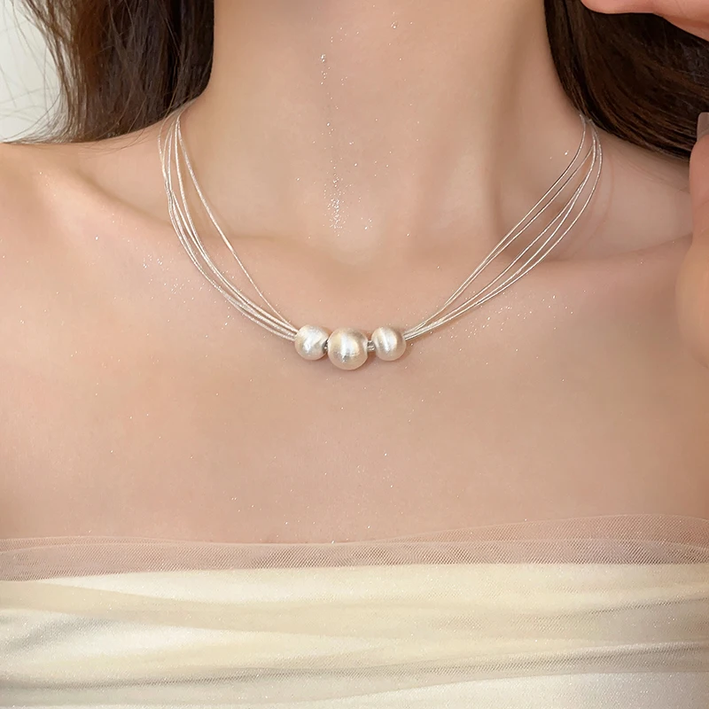 Lilian | Layered White Pearl Necklace