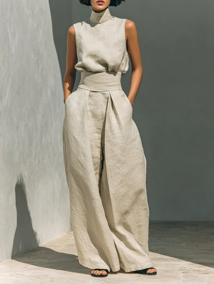 ÉADAOIN | MINIMALIST LINEN BLEND TROUSER SET