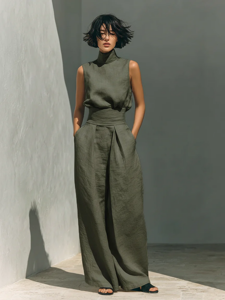 ÉADAOIN | MINIMALIST LINEN BLEND TROUSER SET