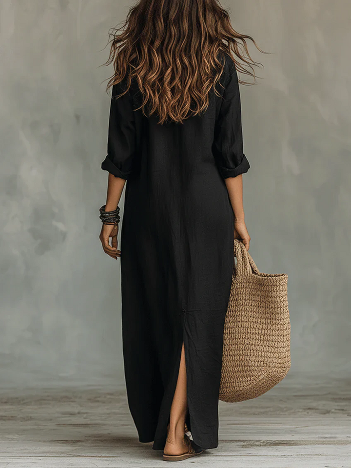 MERRYN  | ELEGANT BUTTONED SUMMER MAXI DRESS