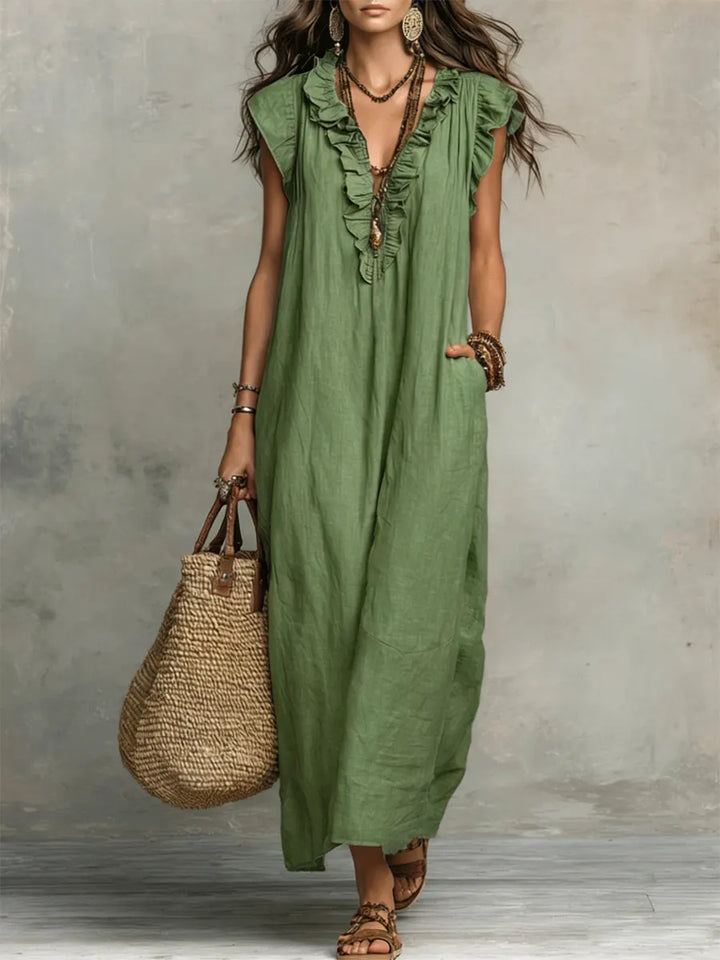 FIONA | EFFORTLESS BOHEMIAN LINEN MAXI DRESS