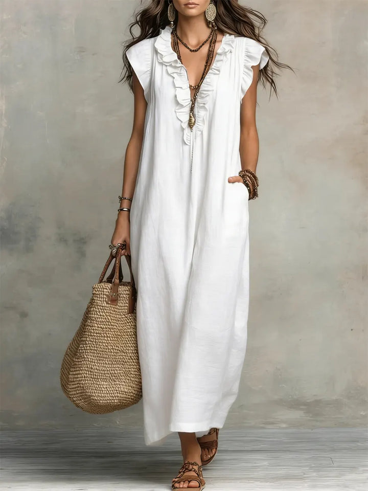 FIONA | EFFORTLESS BOHEMIAN LINEN MAXI DRESS