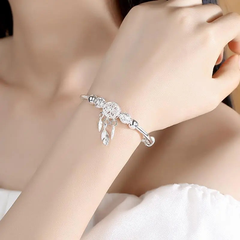 Nessa | Silver Dreamcatcher Charm Bracelet