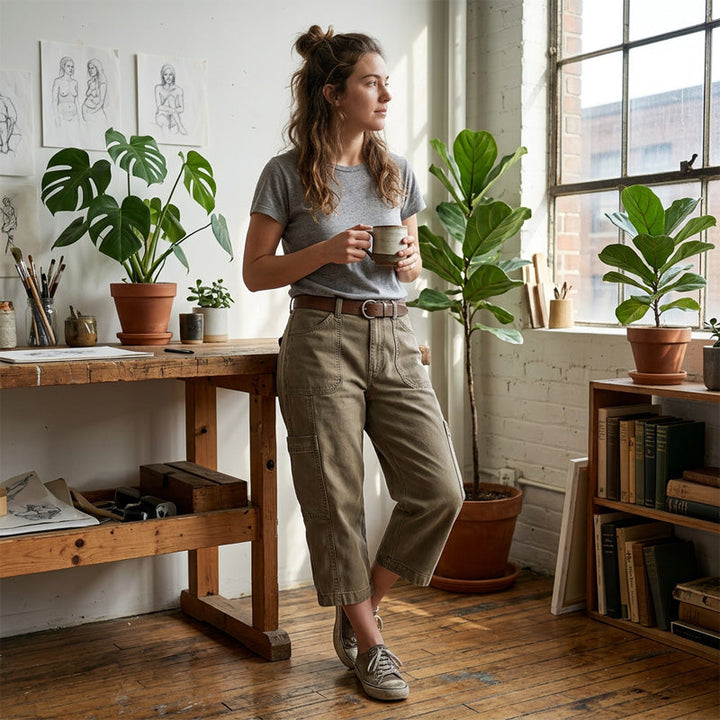 CLARA | Relaxed Cargo Cropped Trousers