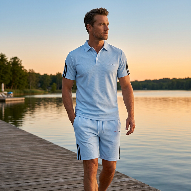 THEO | RELAXED TWO-PIECE SHORT SLEEVE TOP AND SHORTS SET