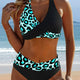 TREASA | CROSS-FRONT HIGH-WAIST BIKINI SET