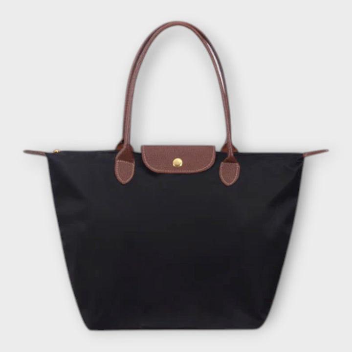 Oxford Fabric Shoulder Bag with Zip Closure