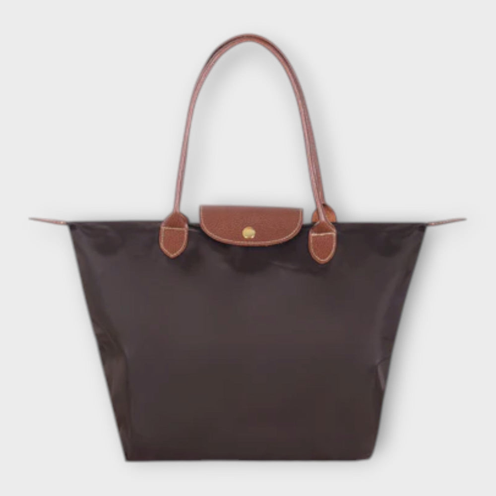 Oxford Fabric Shoulder Bag with Zip Closure