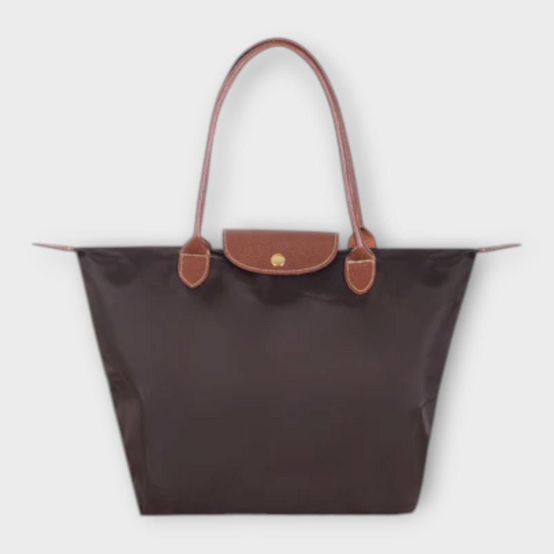 Oxford Fabric Shoulder Bag with Zip Closure