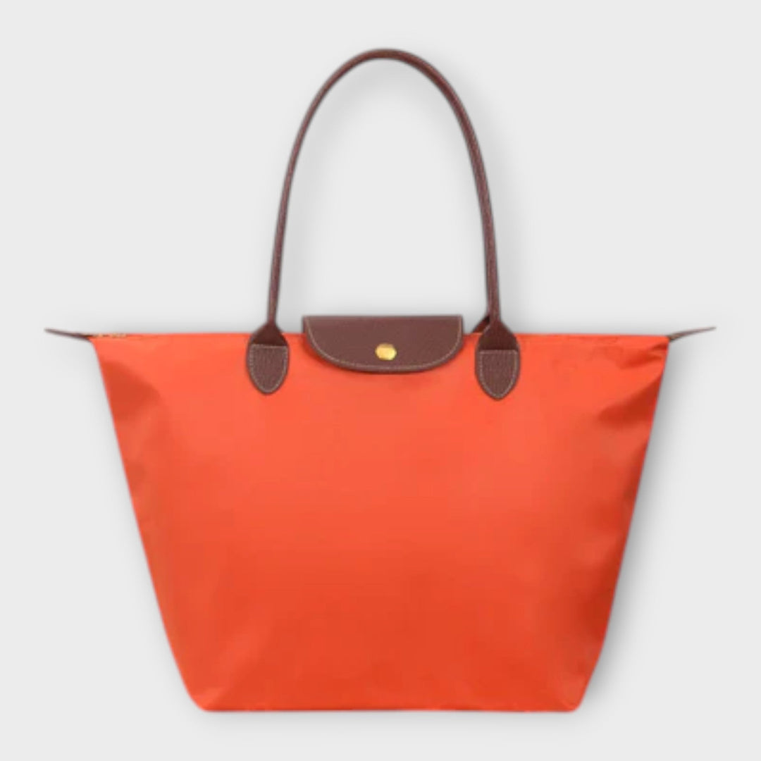 Oxford Fabric Shoulder Bag with Zip Closure