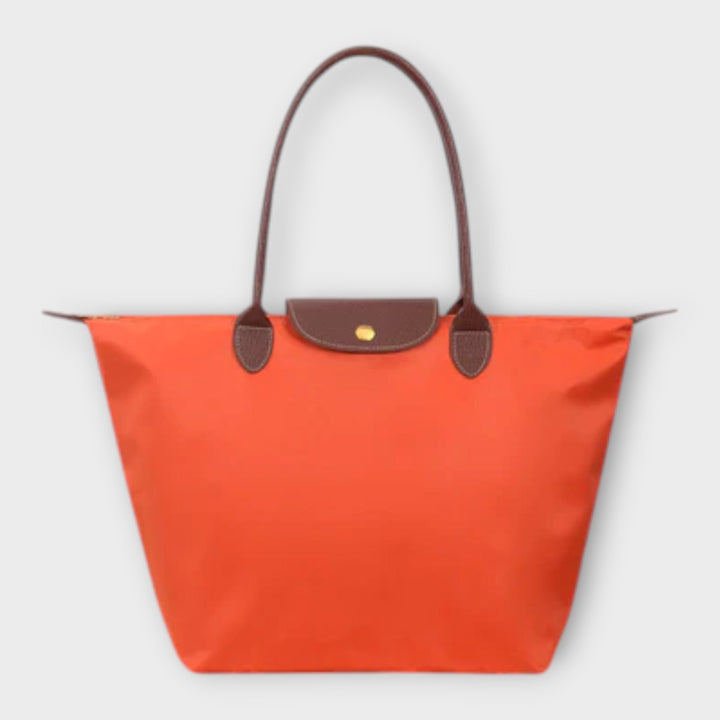 Oxford Fabric Shoulder Bag with Zip Closure