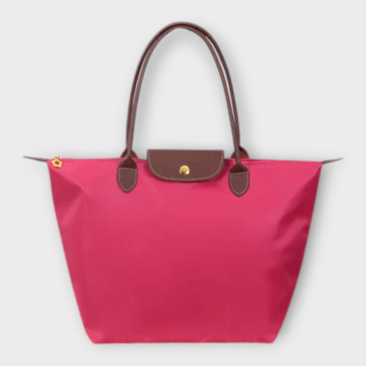 Oxford Fabric Shoulder Bag with Zip Closure
