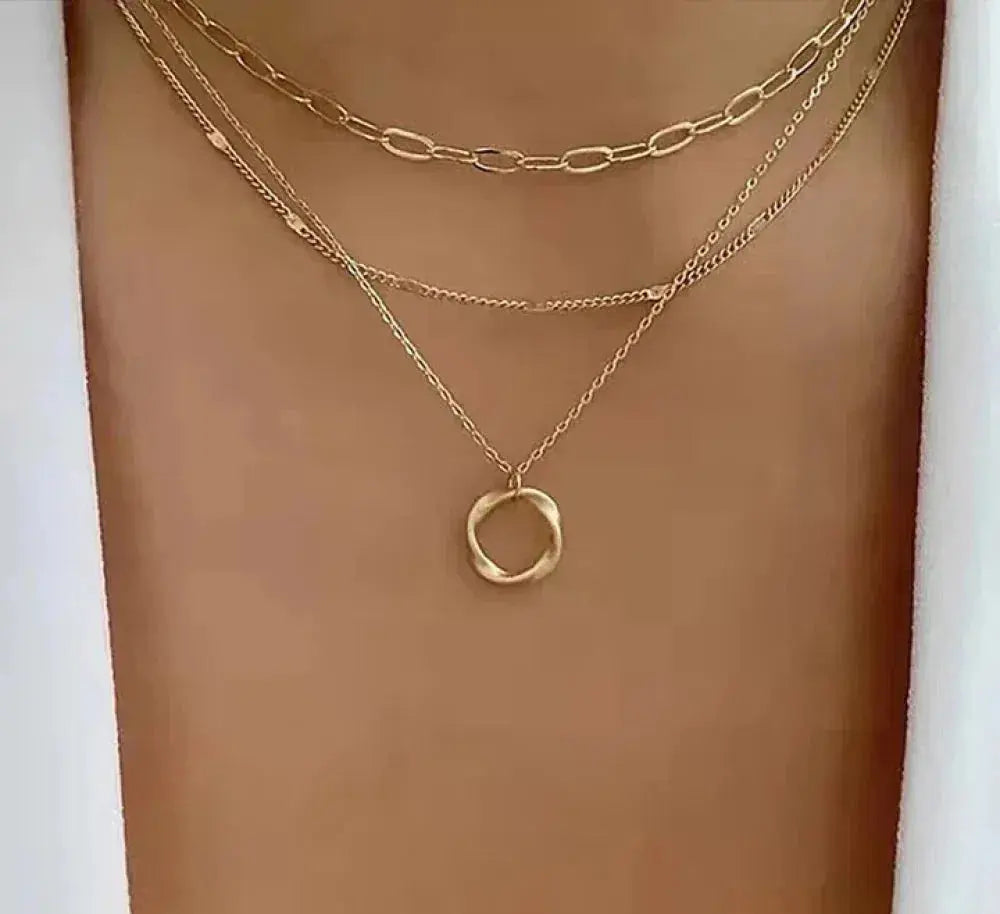 Josephine | Classic Layered Gold Pendant Necklace