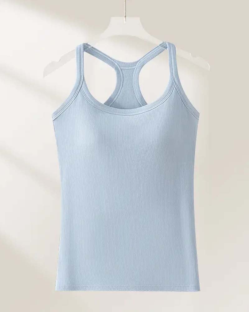Penelope | Ribbed Tank Top With Built-In Bra