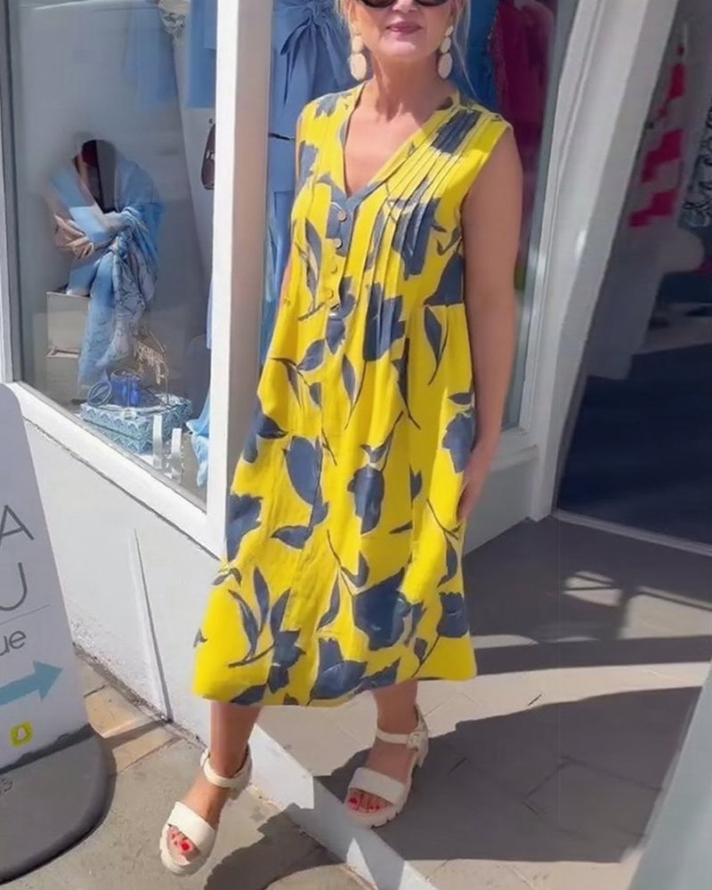 Winifred | Printed Sleeveless Maxi Dress