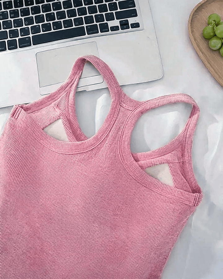Penelope | Ribbed Tank Top With Built-In Bra