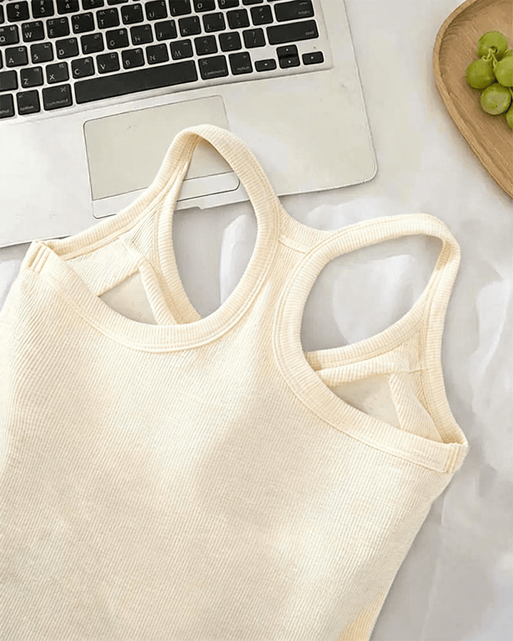 Penelope | Ribbed Tank Top With Built-In Bra