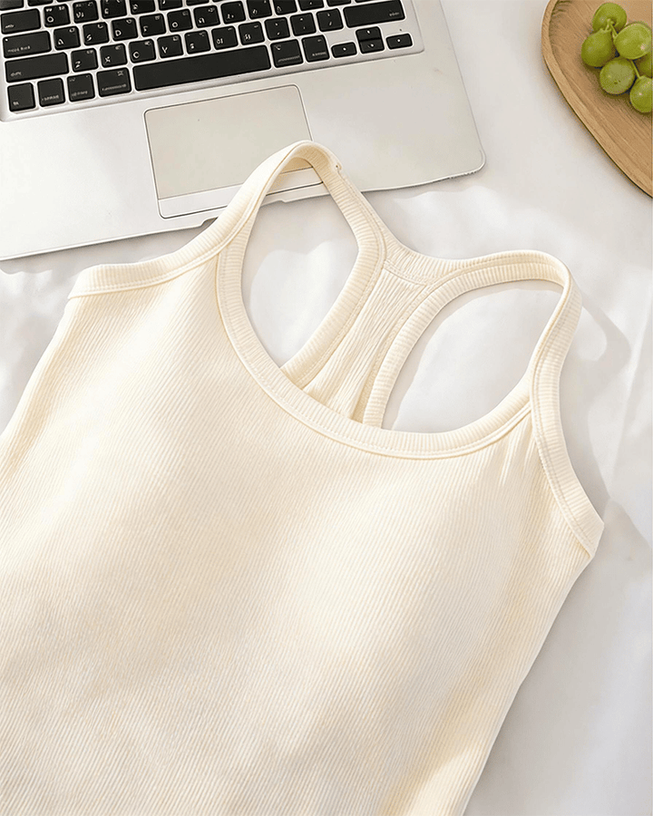 Penelope | Ribbed Tank Top With Built-In Bra