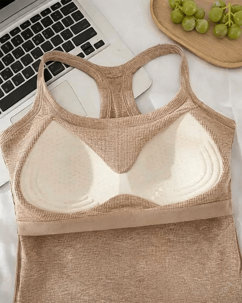Penelope | Ribbed Tank Top With Built-In Bra