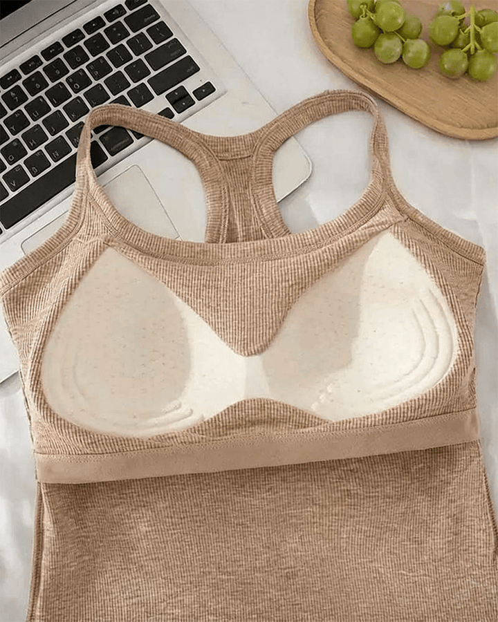 Penelope | Ribbed Tank Top With Built-In Bra